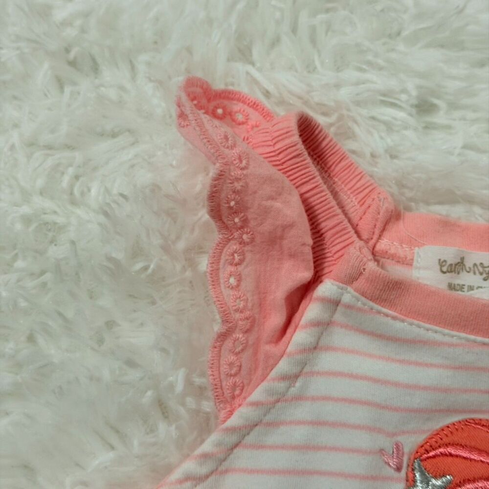 Pink Mermaid Baby Romper Dress Charleston SC 6-12M Striped Ruffle Outfit - Picture 4 of 7